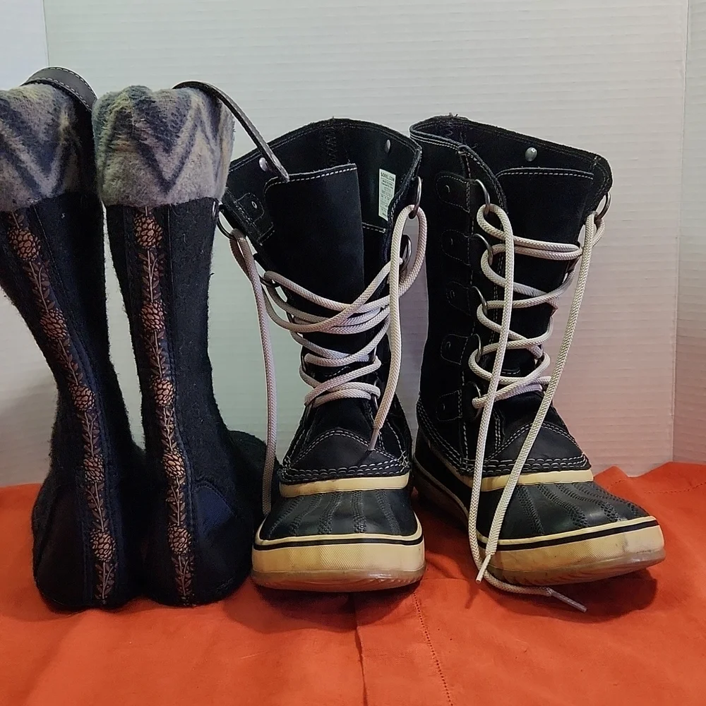 SOREL Joan of Arctic Black Suede Waterproof Winter Boot with Bootliner (6) - Picture 3 of 13